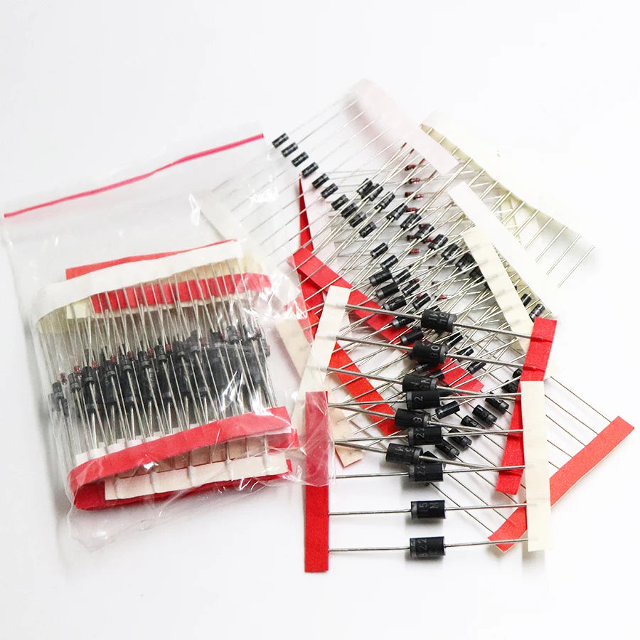 1N4148 1N4007 1N5819 1N5399 1N5408 1N5822 FR107 FR207,8values=100pcs,Electronic Components Package,Diode Assorted Kit