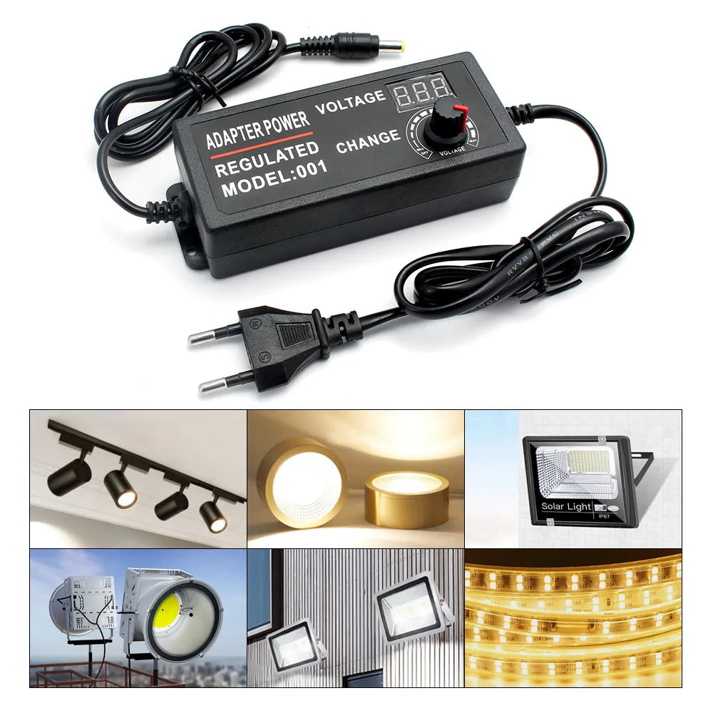 AC Adjustable Power Supply 3V-24V 3A AC DC 8 Plug Connect Universal Adapter Adjustable AC TO DC 220V 110V TO 3V 24V 9W 72W EU US