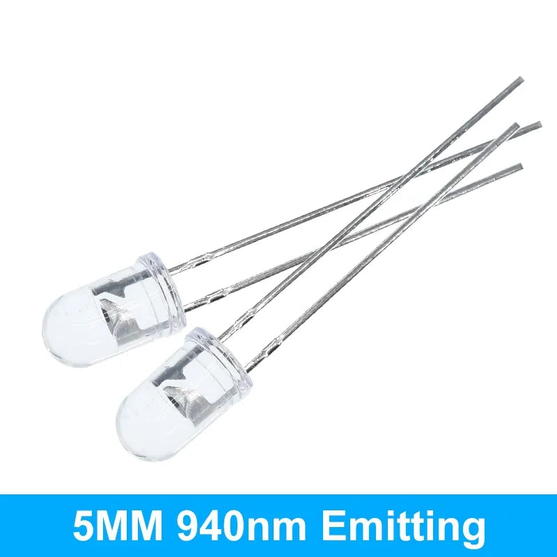 TZT 10pairs 3mm 5mm 940nm LEDs Infrared Emitter and IR Receiver Diode Diodes 301A for arduino