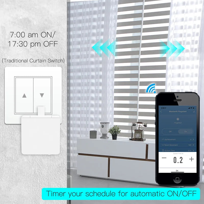 Tuya Smart Homekit Button Switch Fingerbot Bluetooth Work with Bluetoot Gateway Remote Control App via Alexa Google Home Yandex