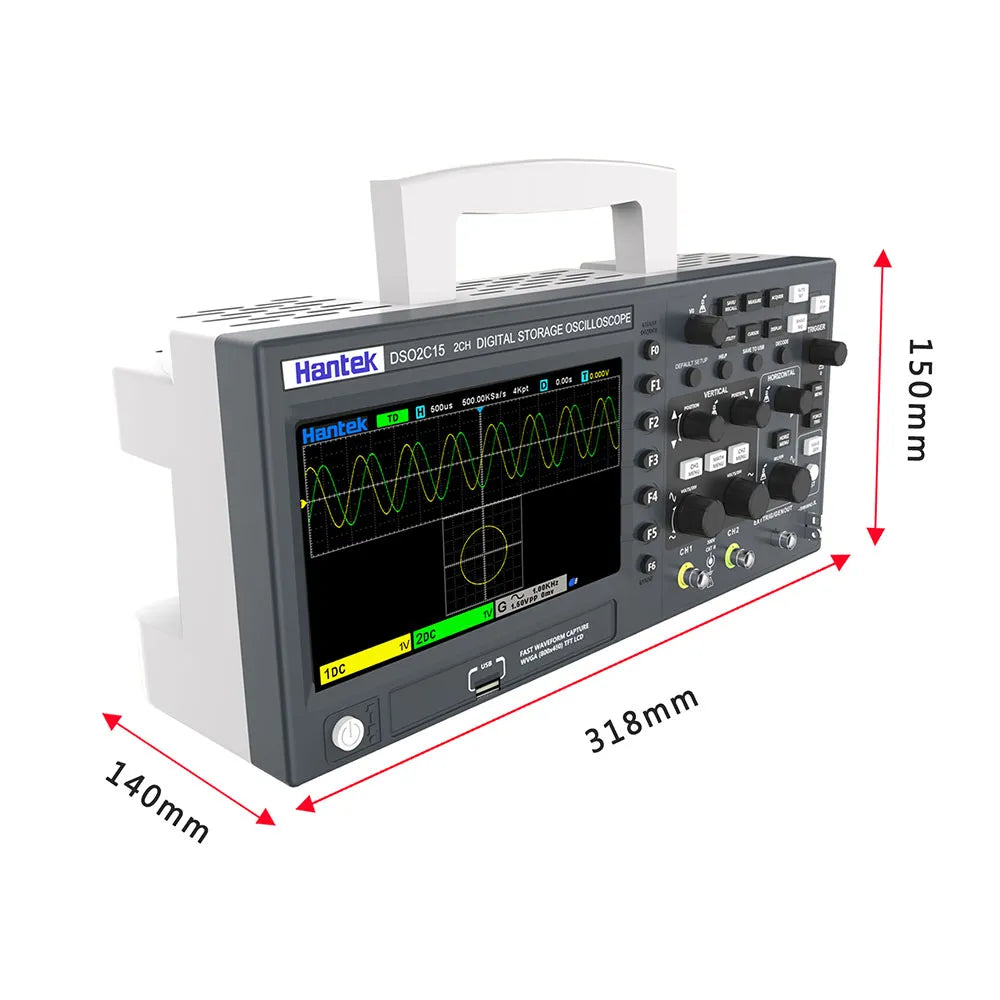 Hantek Digital Oscilloscope DSO2C10 2C15 2D10 2D15 2 Channels 100Mhz/150Mhz Storage USB Osciloscopio Portable Multimeter Tester