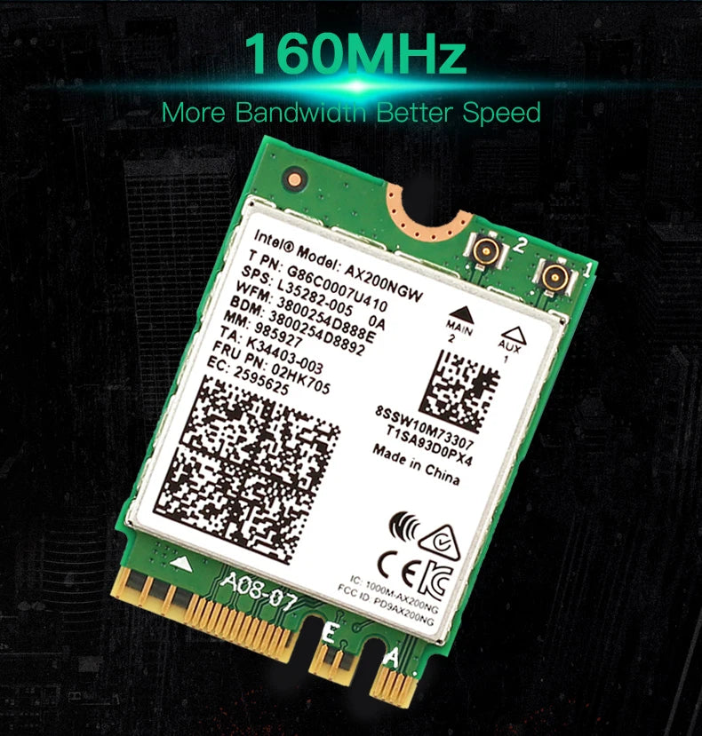 Tri band Intel BE200 wireless AX210NGW 5374Mbps 802.11AX wireless Wi-Fi 7 AX200 AC9260 8265 8260 7265 7260 3168 3165 3160 M. 2