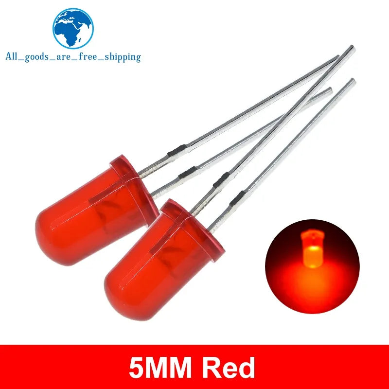 TZT LED Diode Light Assorted Kit 5MM Green Blue White Yellow Red COMPONENT DIY Kit New Original For Arduino