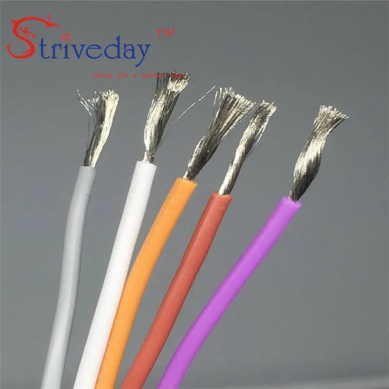10m/roll 33ft 24awg Soft Silicone stranded Cable Wire Insulation Tinned Copper Electrical Wires DIY 10 colors to choose