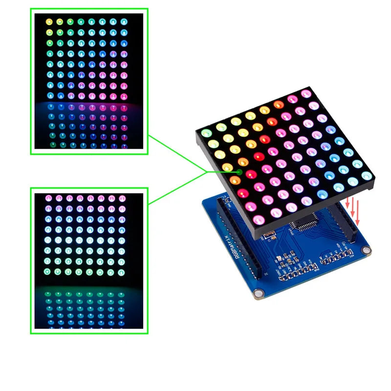 SunFounder 8x8 Full Color RGB LED Matrix Driver Shield + RGB Matrix Screen For Arduino
