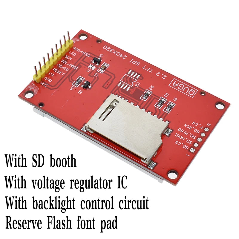Smart Electronics 2.2 Inch 240*320 Dots SPI TFT LCD Serial Port Module Display ILI9341 5V / 3.3V 2.2'' 240x320 for Arduino Diy