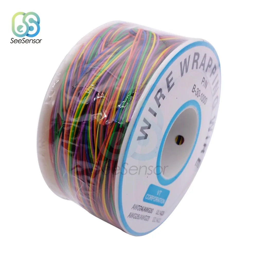 280m 30AWG Wrapping Wire Tin Plated Copper B-30-1000 Cable Breadboard Jumper Insulation Electronic Conductor Wire Connector