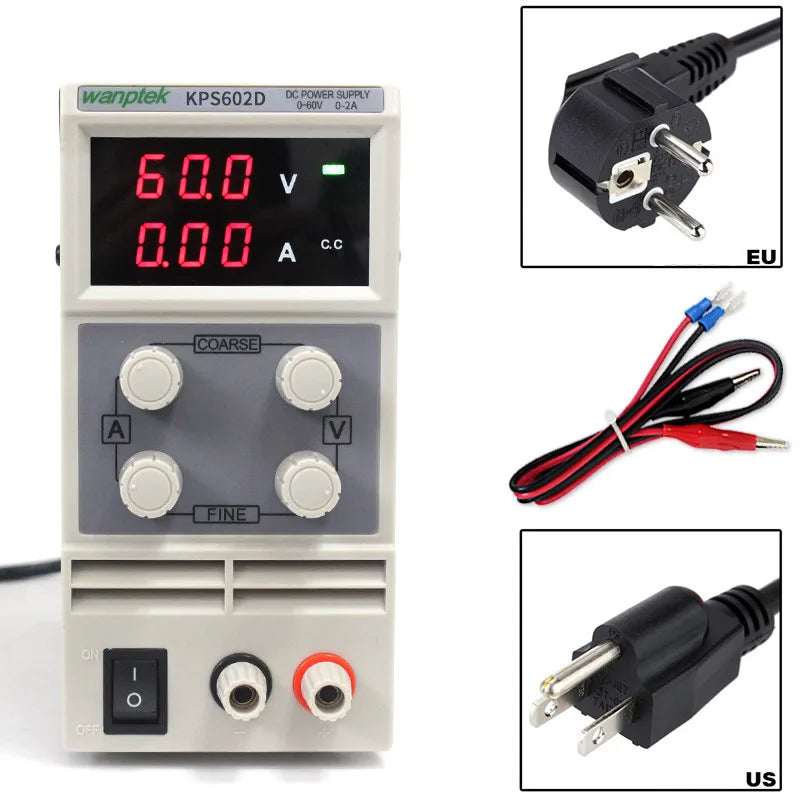 Portable LED Display Switch DC Power Supply 60V 2A Single Phase Adjustable 110V/220V 50/60Hz Equipment Laboratory Power Supply
