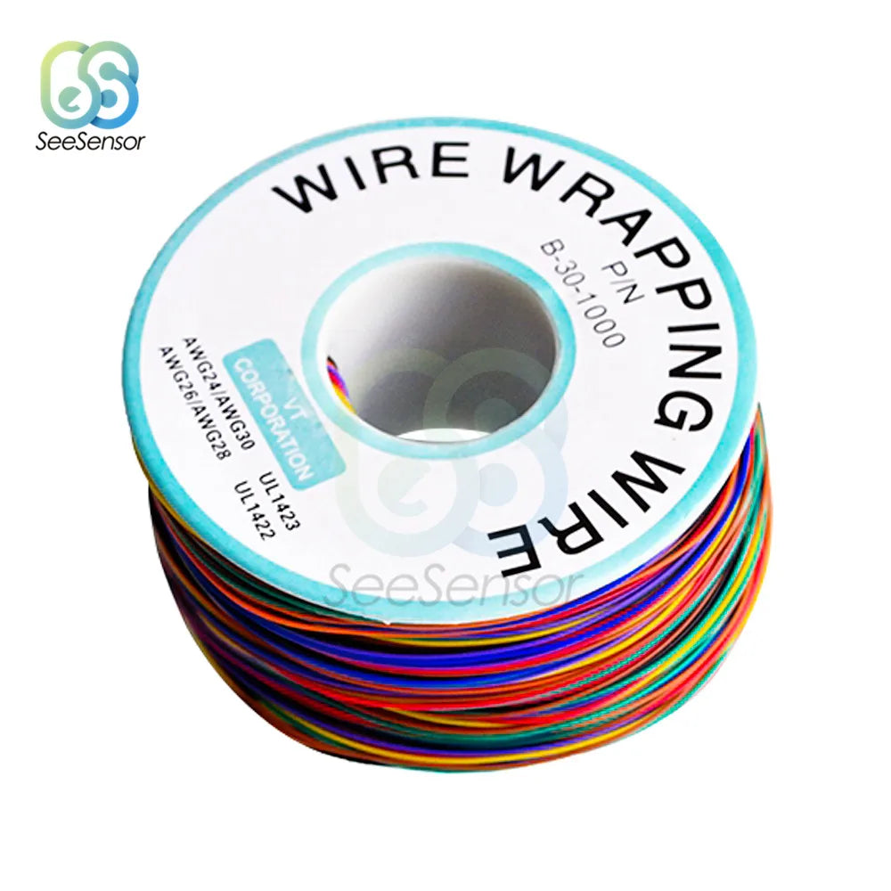 280m 30AWG Wrapping Wire Tin Plated Copper B-30-1000 Cable Breadboard Jumper Insulation Electronic Conductor Wire Connector