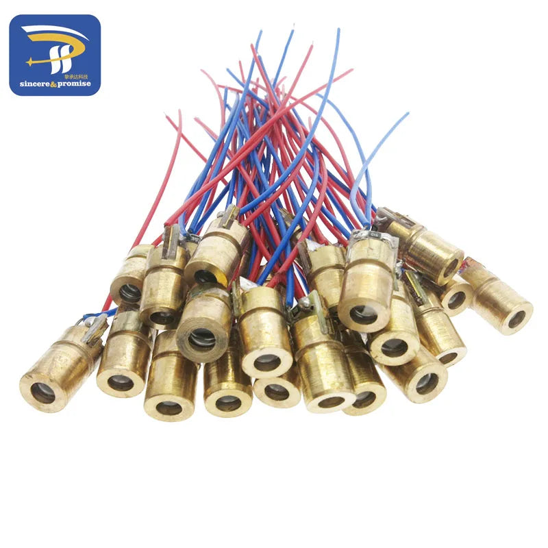 10PCS Adjustable Mini Laser Pointer Diode RED Dot Laser Diod Circuit 3V/5V 5mW 650nm Module Pointer Sight Copper Head