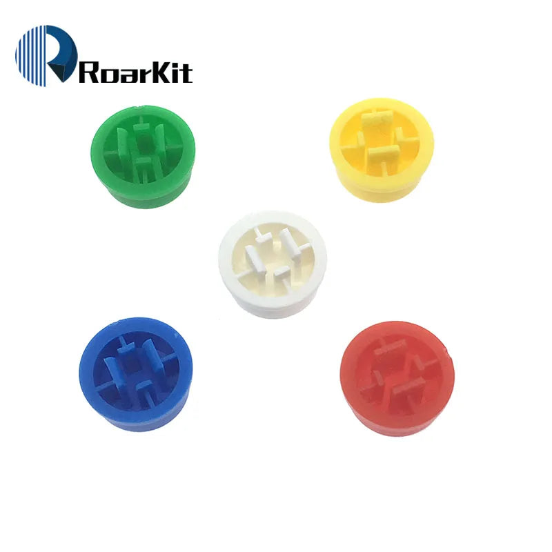 25PCS Tactile Push Button Switch Momentary 12*12*7.3MM Micro switch button + Button cap(5 colors) + Component box for Arduino