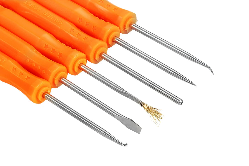 ESPLB Soldering Assist Hand Tools Set Precision Electronic Components for Welding Grinding Cleaning Repair Orange/Blue Color