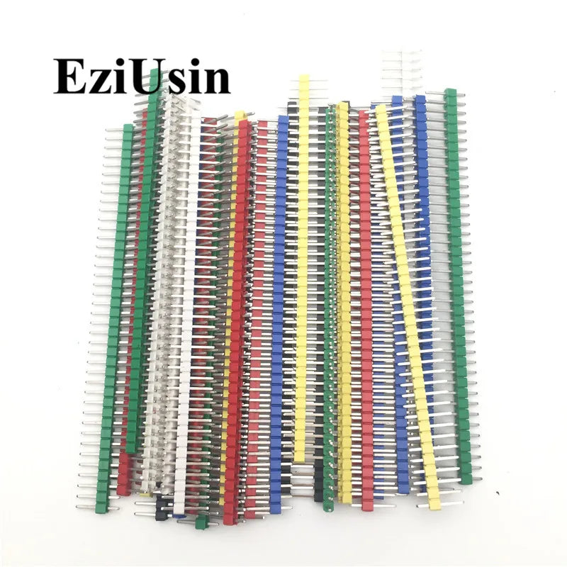 90pcs/lot 2.54 40 Pin 1x40 Single Row Male Breakable Pin Header Connector Strip & Jumper Blocks for Arduino Colorful 2.54mm