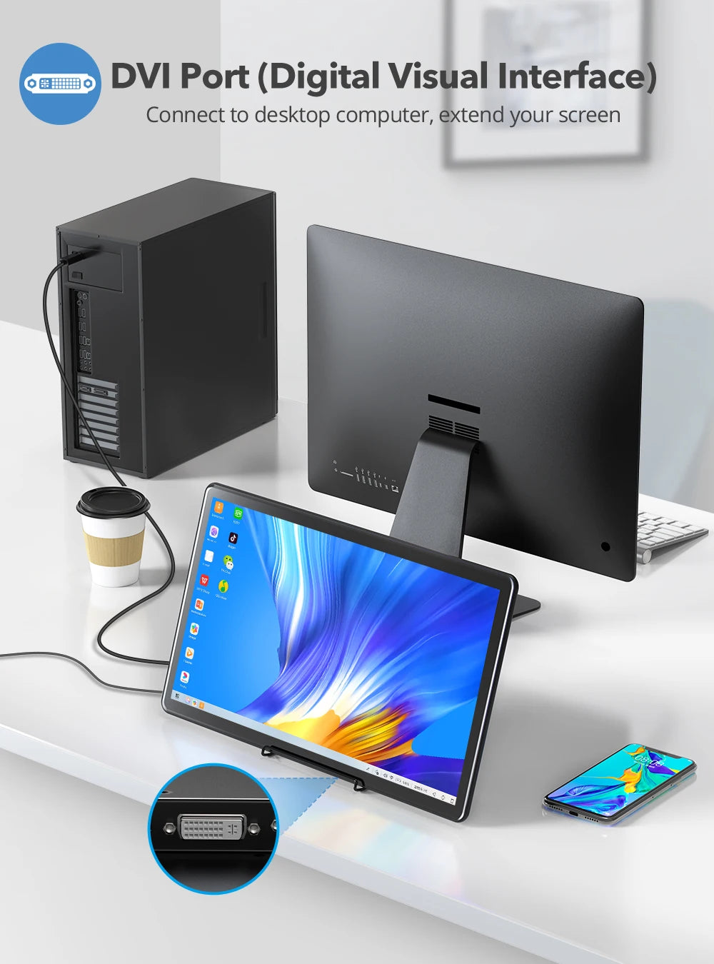 UPERFECT 15.6 Inch Touchscreen Monitor 1080P IPS Raspberry Pi Screen With VESA HDMI DVI VGA LCD Speakers For Laptop PC Phone PS4