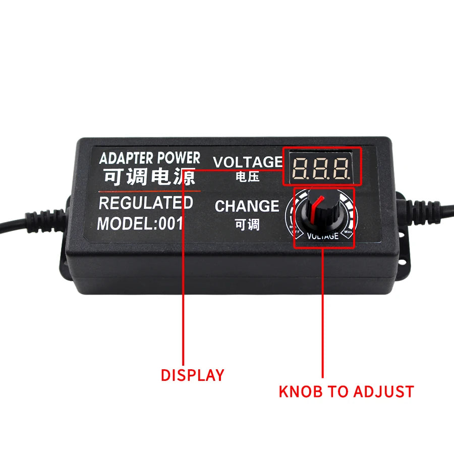 AC Adjustable Power Supply 3V-24V 3A AC DC 8 Plug Connect Universal Adapter Adjustable AC TO DC 220V 110V TO 3V 24V 9W 72W EU US