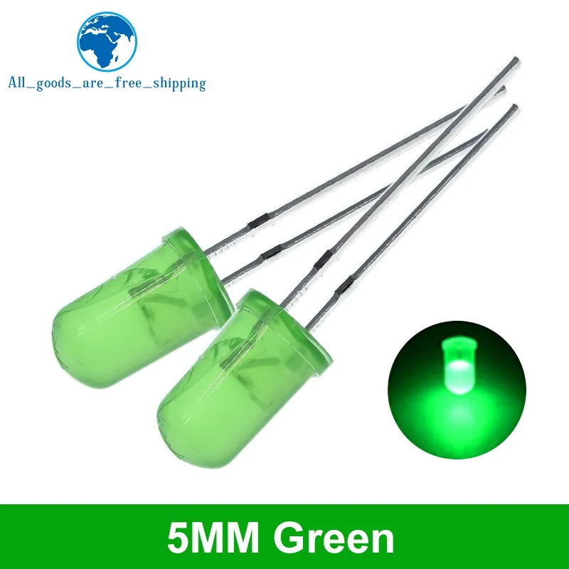 TZT LED Diode Light Assorted Kit 5MM Green Blue White Yellow Red COMPONENT DIY Kit New Original For Arduino