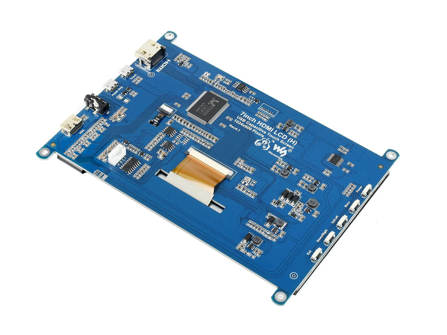 Waveshare 7 inch HDMI LCD (H) Computer Monitor 1024*600 IPS Capacitive Touch Screen Supports Raspberry Pi Jetson Nano Win10 etc