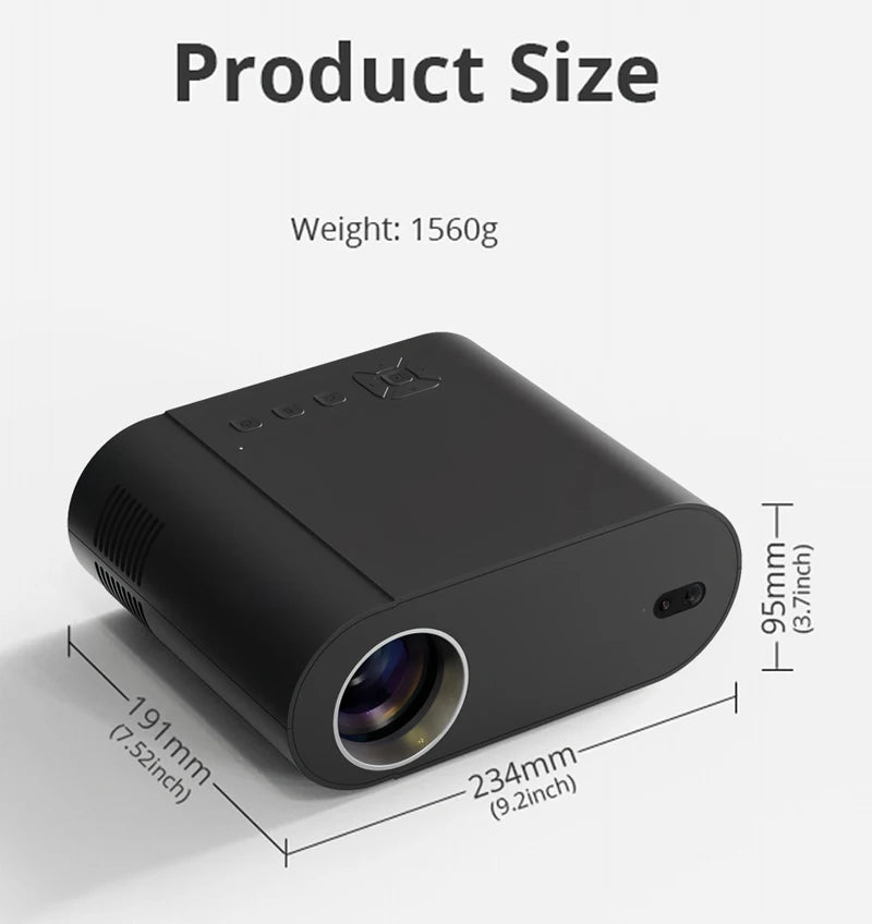 2025 Huaweishi L007  4K 1000ANSI  Native 1080P Projector Auto Focus Keystone Correction BT5.2 Android 11 WIFI6 Home Cinema