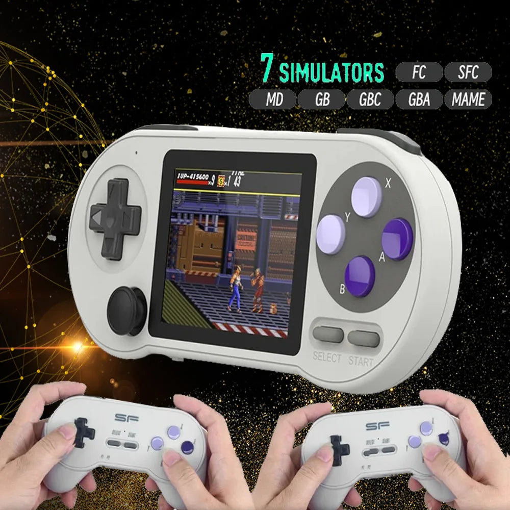DATA FROG SF2000 3 Inch IPS Mini Handheld Game Console Classic Retro Support AV Output Portable GBA Arcade Built-in 6000 Games