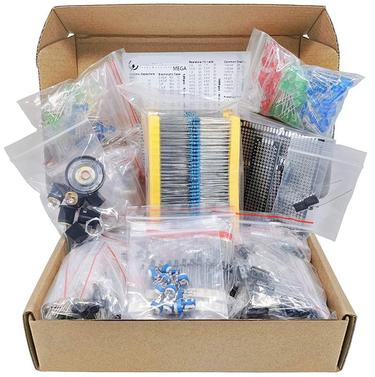 DIY Electronics Components Assortment Resistors Triode Capacitors Diodes PCB Potentiometer Resistance for Arduino UNO MEGA2560