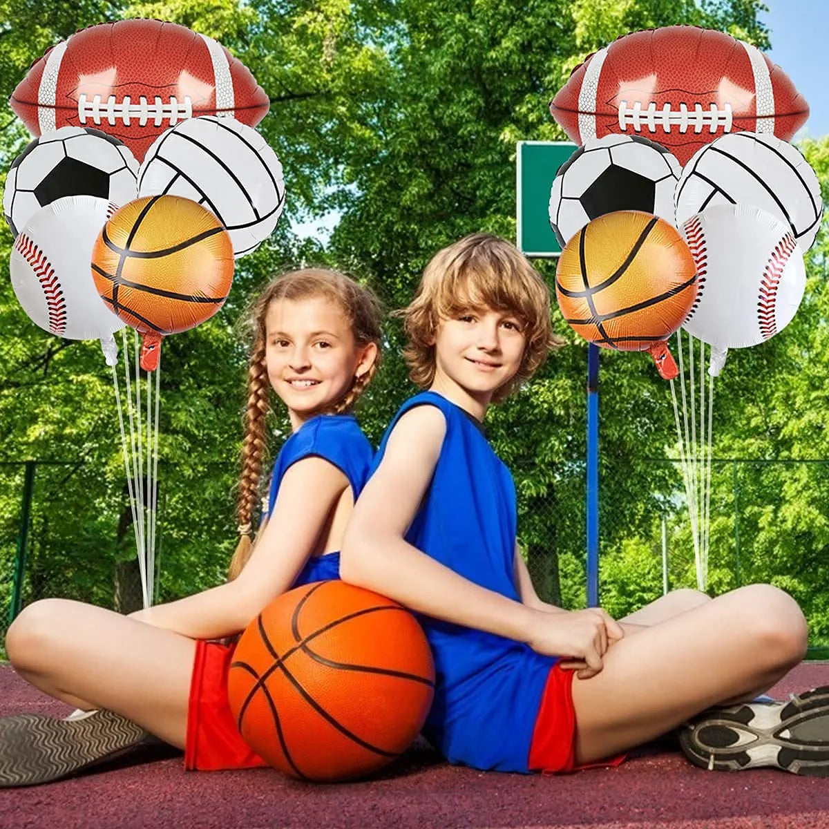 6 Pieces Basketball Balloons 18 Inch Ball Foil Balloons For Basketball Birthday Party Decorations Sports Party Kids Baloons Toys
