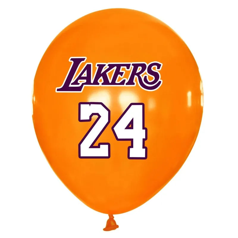 10Psc/Set 12Inch Basketball Theme Latex Balloons Laker 24 Pattern Printed Balloons For Birthday Basketball Theme Party Supplies