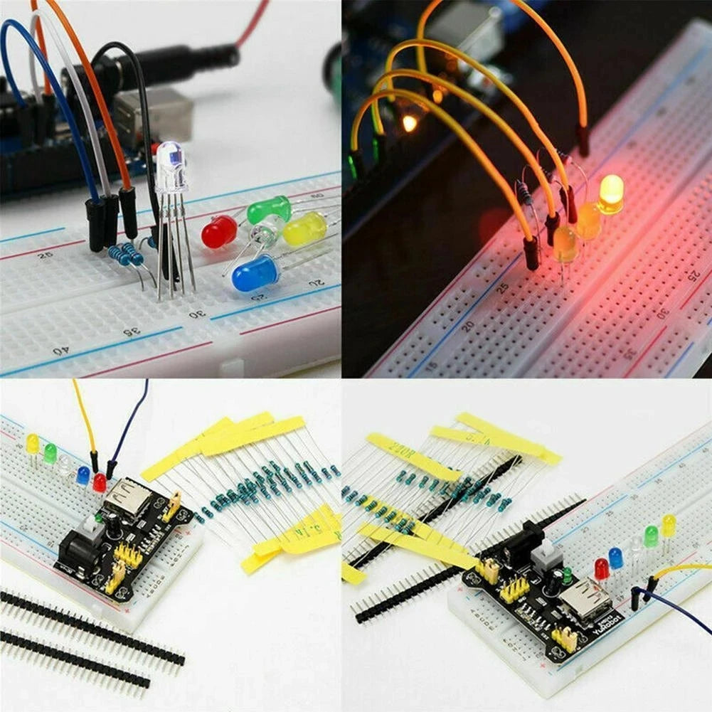 DIY Project Starter Electronic DIY Kit with 830 Tie-points Breadboard for Arduino R3 Electronics Components Kit with Box