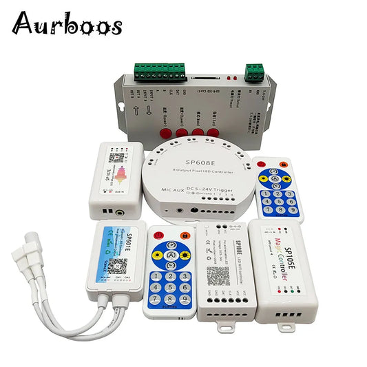 WS2812/2812B WS2811 RGB Led Strip Controller SP107E SP110E SP105E SP108E SP511E Bluetooth/WIFI/Music Smart Led Controller 5-24V