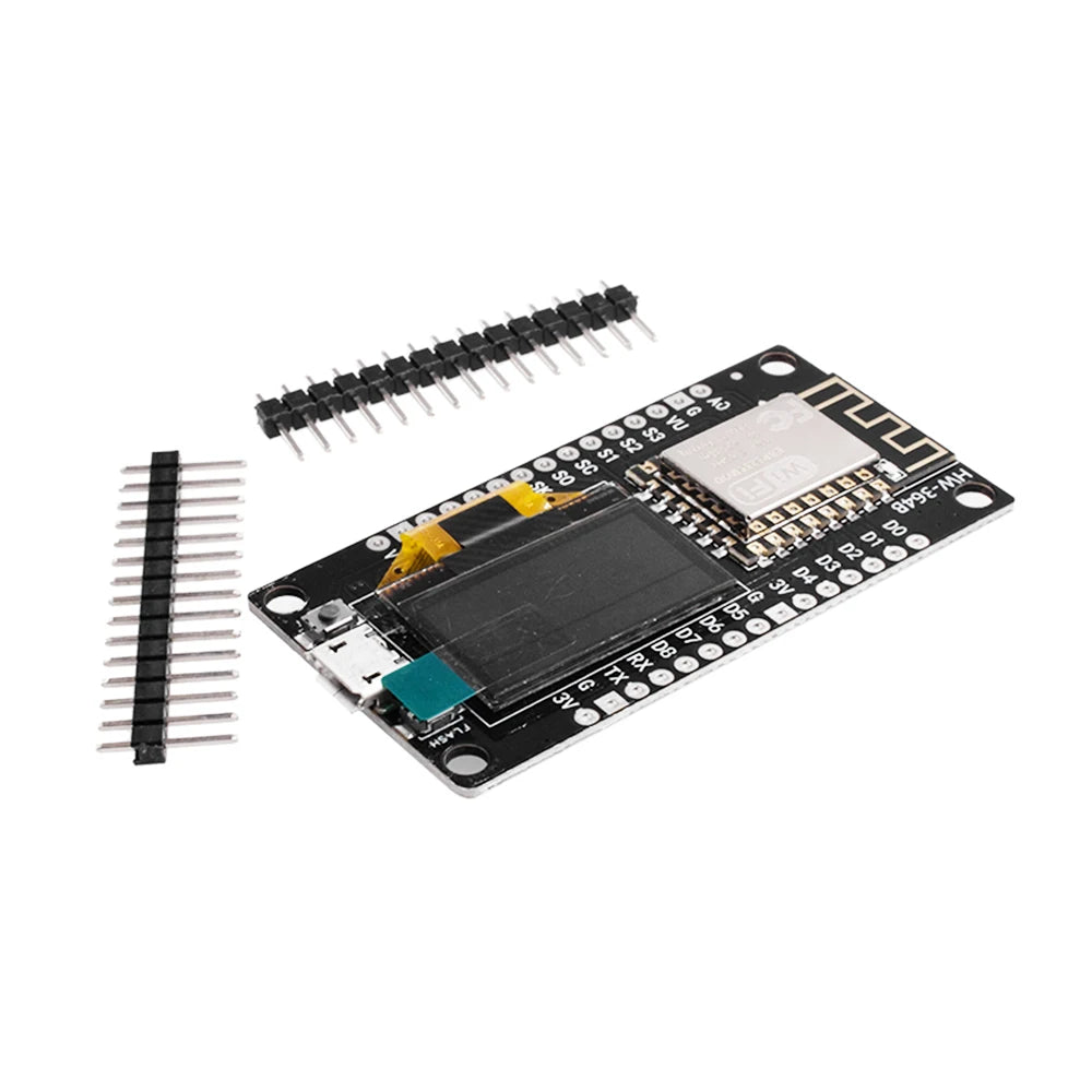 NodeMCU ESP8266 Development Board with 0.96‘’ OLED Display,CH-340,ESP-12E WiFi Module,Type-C/Micro USB for Arduino/Micropython