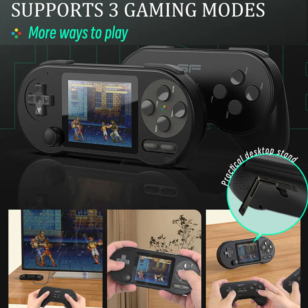 DATA FROG SF2000 3 Inch IPS Mini Handheld Game Console Classic Retro Support AV Output Portable GBA Arcade Built-in 6000 Games