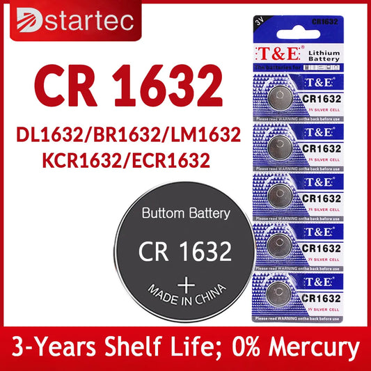 5PCS-25PCS 3V CR1632 Lithium Button Battery DL1632 BR1632 ECR1632 DL1632 LM1632 CR 1632 KCR1632 30mAh Coin Cell Watch Batteries
