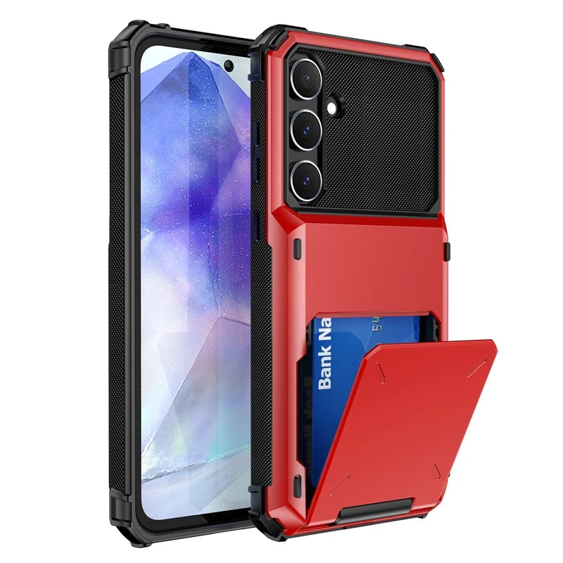 Wallet Case For Samsung Galaxy A16 A26 A36 A56 5G A06 A05 A15 A25 A35 A55 A14 A34 A54 A12 A04s Heavy Duty Armor Cards Slot Cover