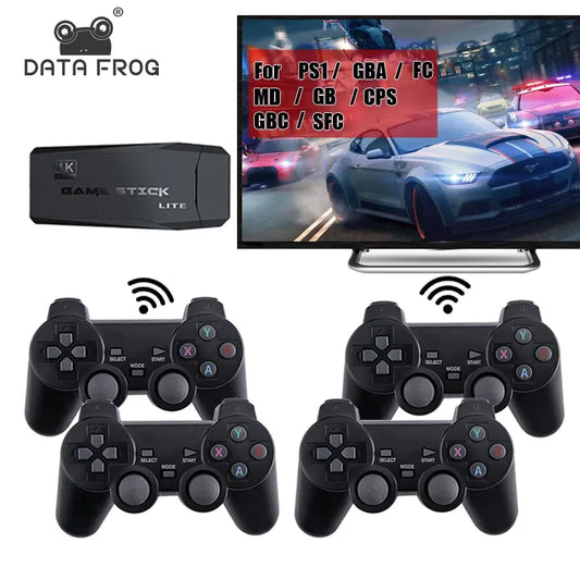 Data Frog Y3 Lite TV Video Game Console Retro Game Stick 4K Wireless Controller  for PS1/SNES/SEGA 9 Emulator Retro Console 2023