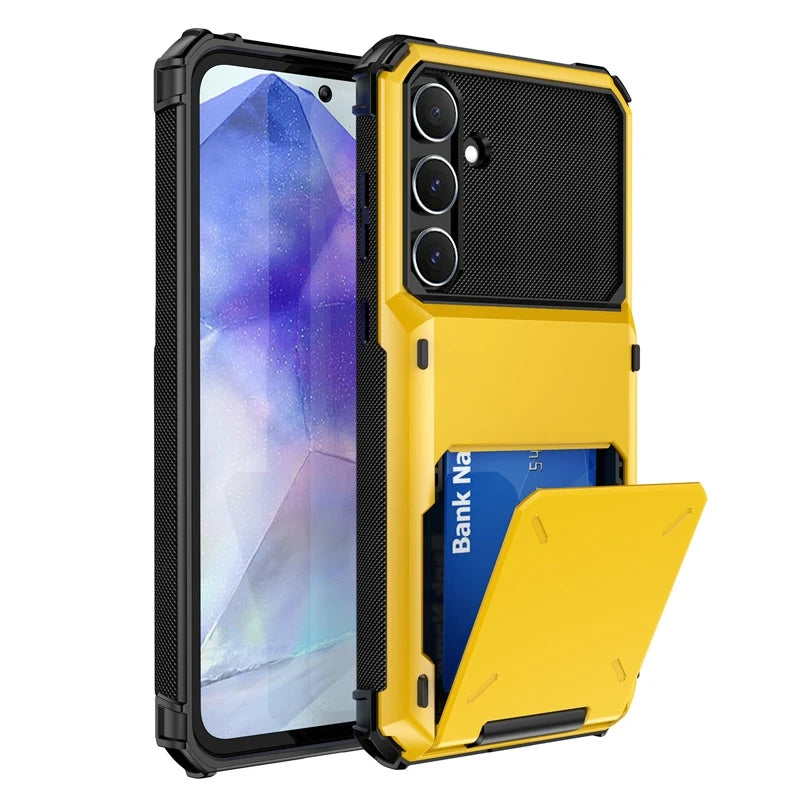 Wallet Case For Samsung Galaxy A16 A26 A36 A56 5G A06 A05 A15 A25 A35 A55 A14 A34 A54 A12 A04s Heavy Duty Armor Cards Slot Cover