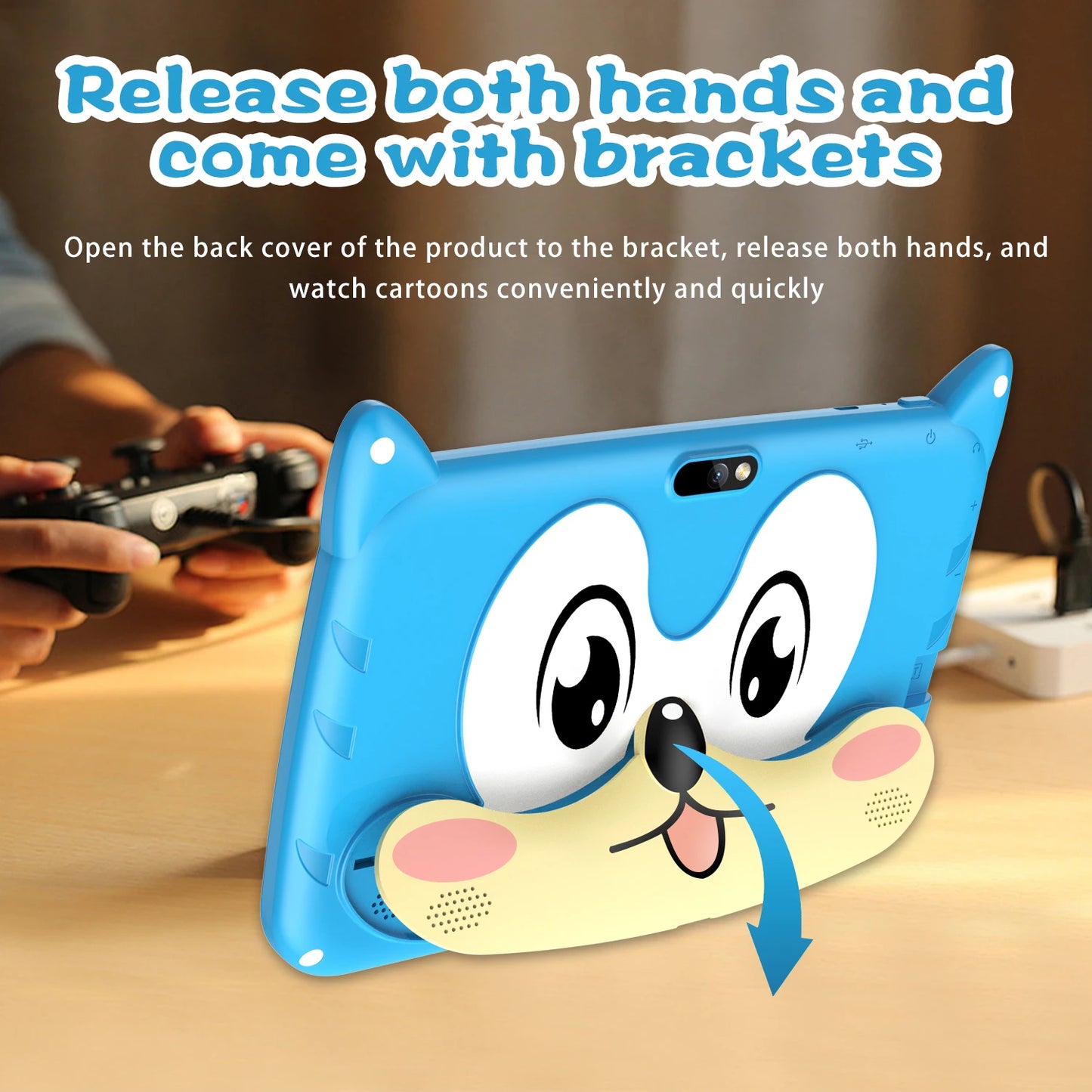 2025 New 7 Inch Kids Tablets Android 13 Quad Core 4GB RAM 64GB ROM 5G WiFi Bluetooth Google Learning Education Tablet PC 4000mAh