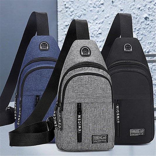New Multi-functional Men Crossbody Bag Waterproof Shoulder Bag Travel Hiking Camping Sling Bag Pack Messenger Chest Bag For Male