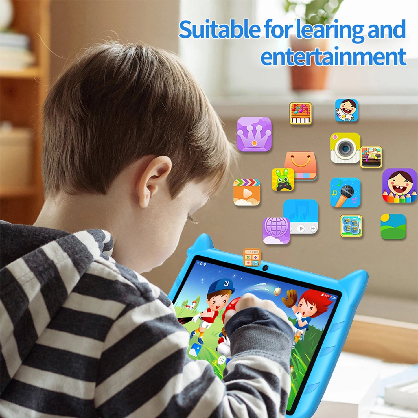 2025 New 7 Inch Kids Tablets Android 13 Quad Core 4GB RAM 64GB ROM 5G WiFi Bluetooth Google Learning Education Tablet PC 4000mAh
