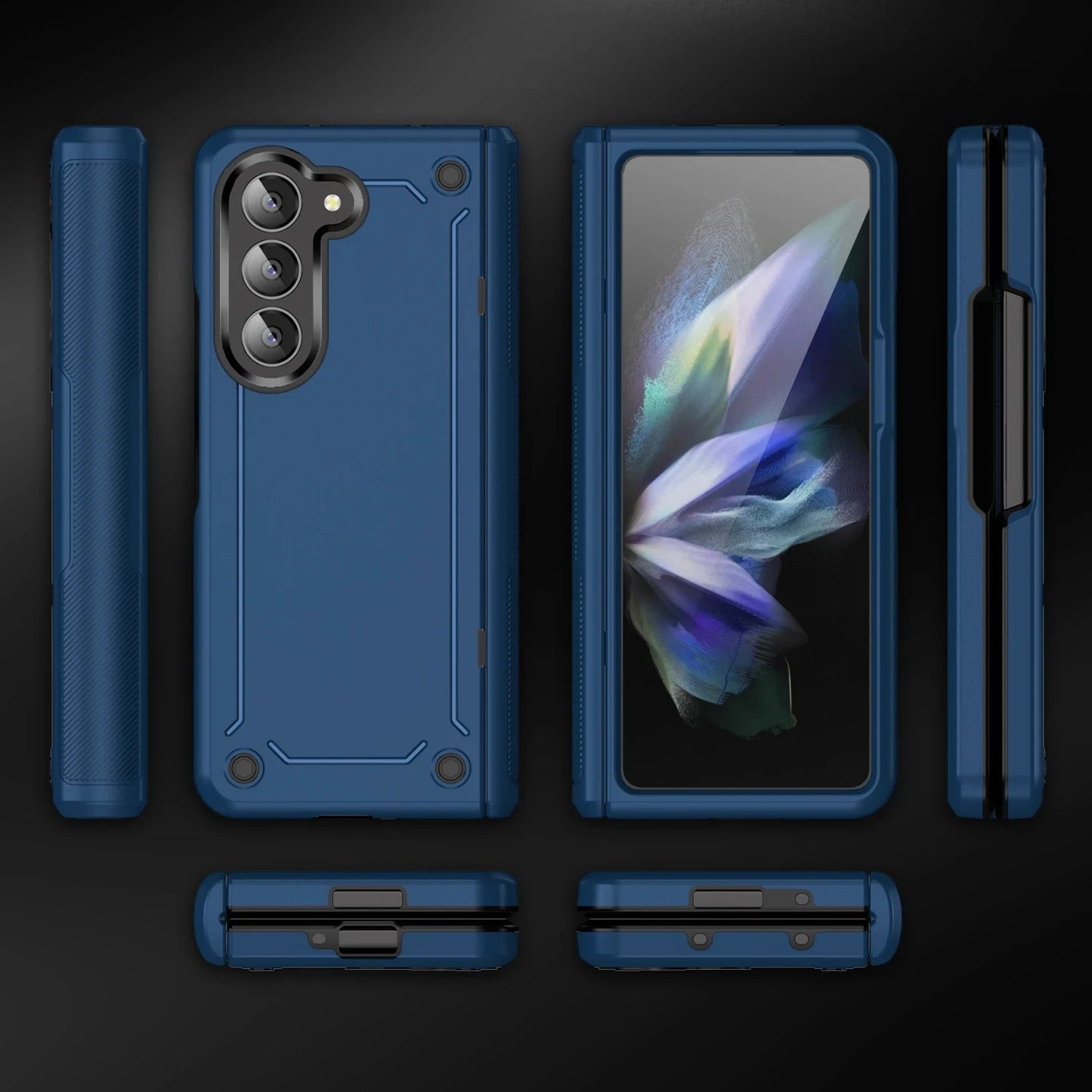 Anti-Falling Phone Bag Armor Case for Samsung Galaxy Z Fold 5 6 fold6 Fold5 Zfold5 5G Hinge Protective Cases