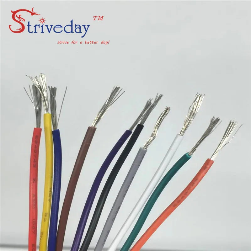Striveday 10meters UL1007 18AWG High Quality Stranded Cable PVC Electrica line Tinned Copper Wire DIY