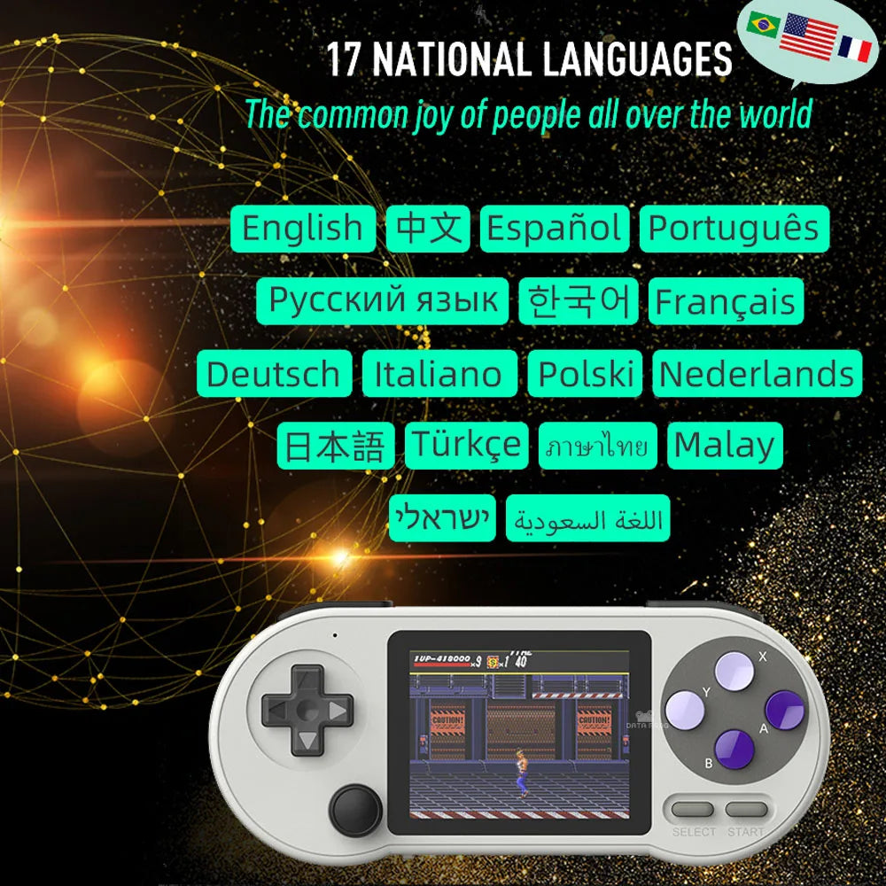 DATA FROG SF2000 3 Inch IPS Mini Handheld Game Console Classic Retro Support AV Output Portable GBA Arcade Built-in 6000 Games