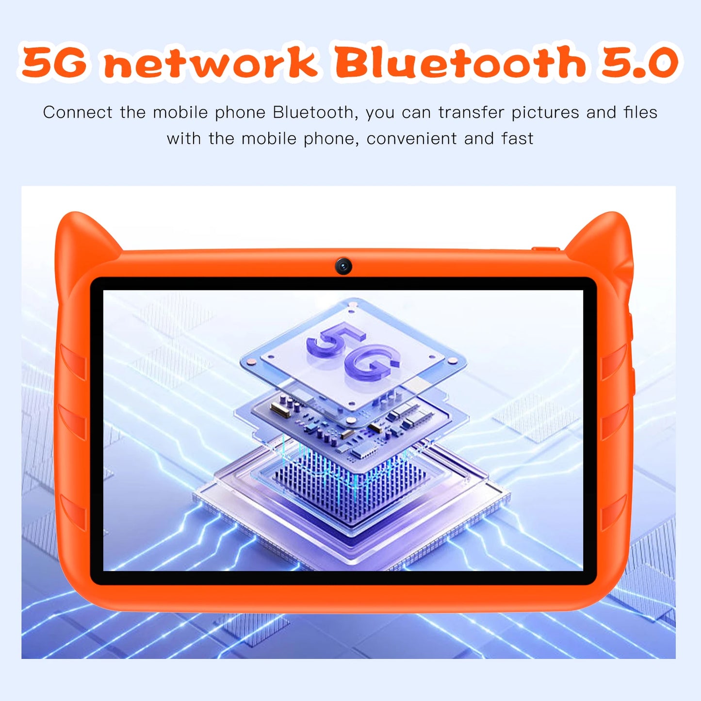 2025 New 7 Inch Kids Tablets Android 13 Quad Core 4GB RAM 64GB ROM 5G WiFi Bluetooth Google Learning Education Tablet PC 4000mAh