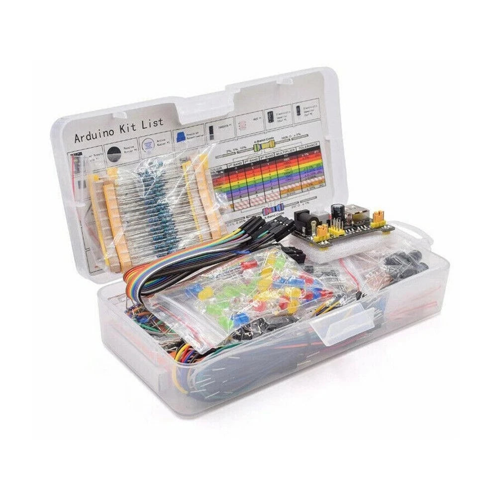 DIY Project Starter Electronic DIY Kit with 830 Tie-points Breadboard for Arduino R3 Electronics Components Kit with Box