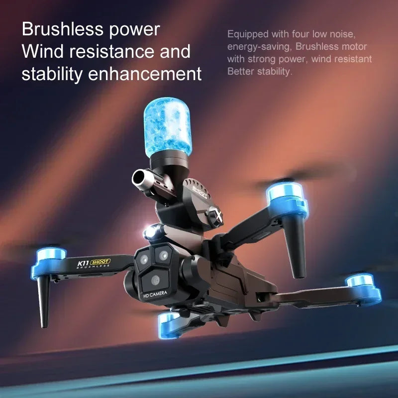 For xiaomi K11MAX Drone Launching Water Bombs Brushless Power Electric Adjustment Three Camera Drone Quadcopter Childs Toy