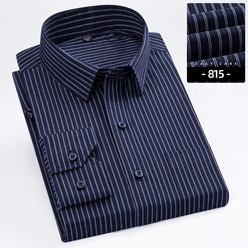Solid Basic Dress Shirt Big Plus Size 7XL 8XL Long Sleeve Male Standard-fit Formal Social Grey Blue Work Office Business Shirts
