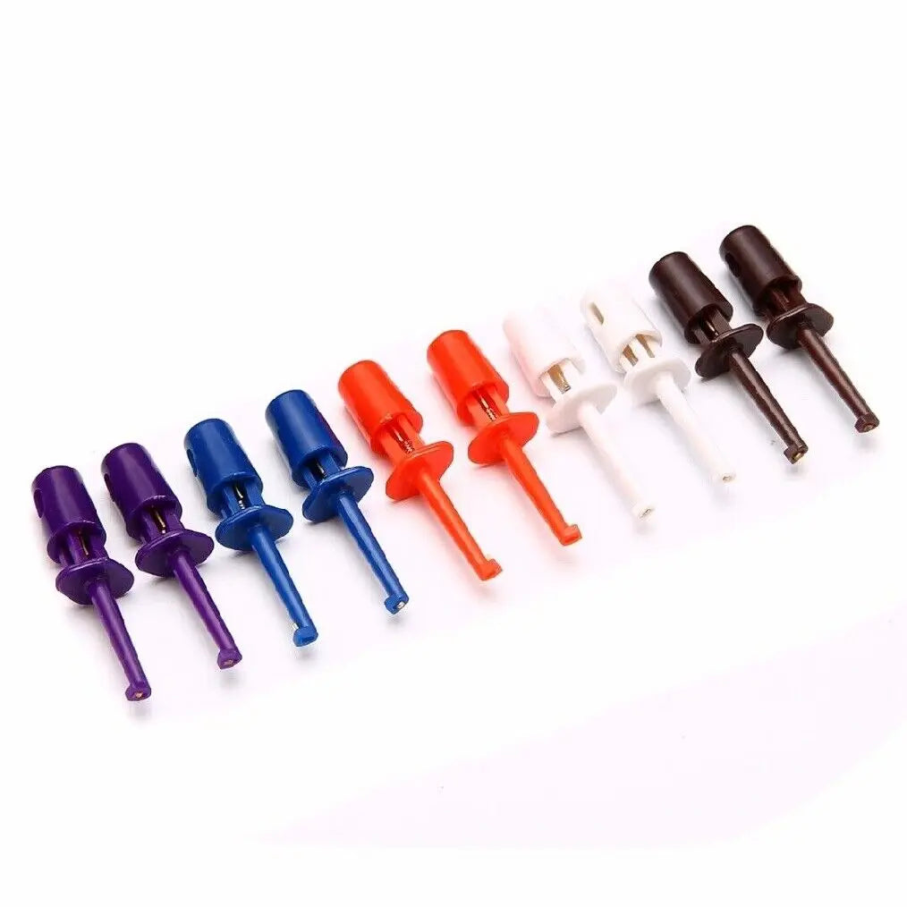 Mini Test Hooks Multimeter Probe Hook Testing Equipment Red White Blue Black Purple Each Two Measurement Analysis Instruments