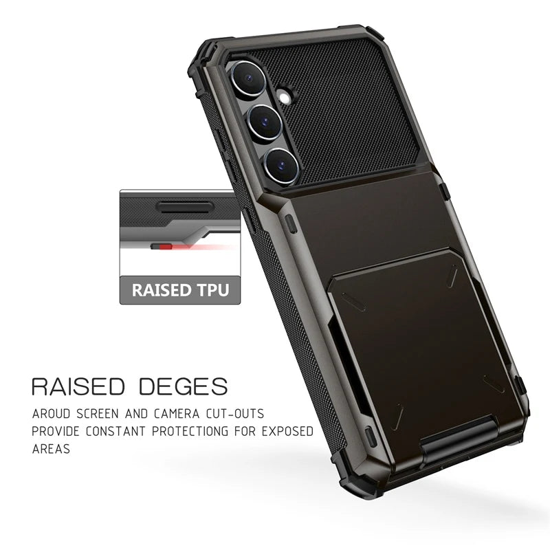 Wallet Case For Samsung Galaxy A16 A26 A36 A56 5G A06 A05 A15 A25 A35 A55 A14 A34 A54 A12 A04s Heavy Duty Armor Cards Slot Cover