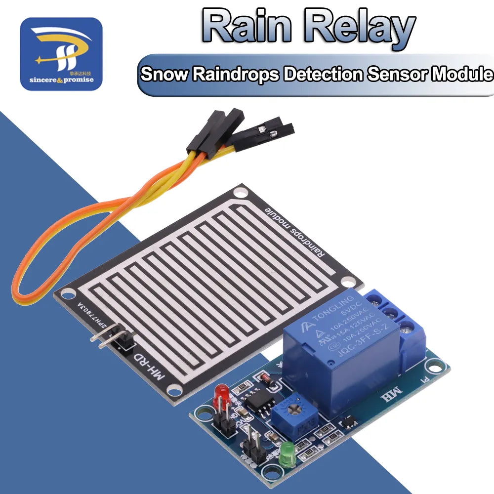 Snow Raindrops Detection Sensor Module Rain Weather Module Humidity For Arduino Robot Car Diy Kit 5V/12V Relay Control Module