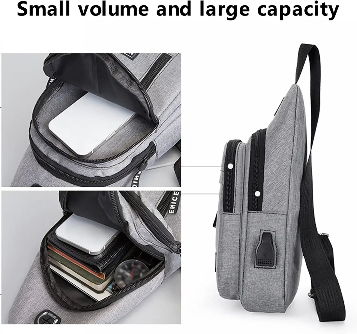 New Multi-functional Men Crossbody Bag Waterproof Shoulder Bag Travel Hiking Camping Sling Bag Pack Messenger Chest Bag For Male