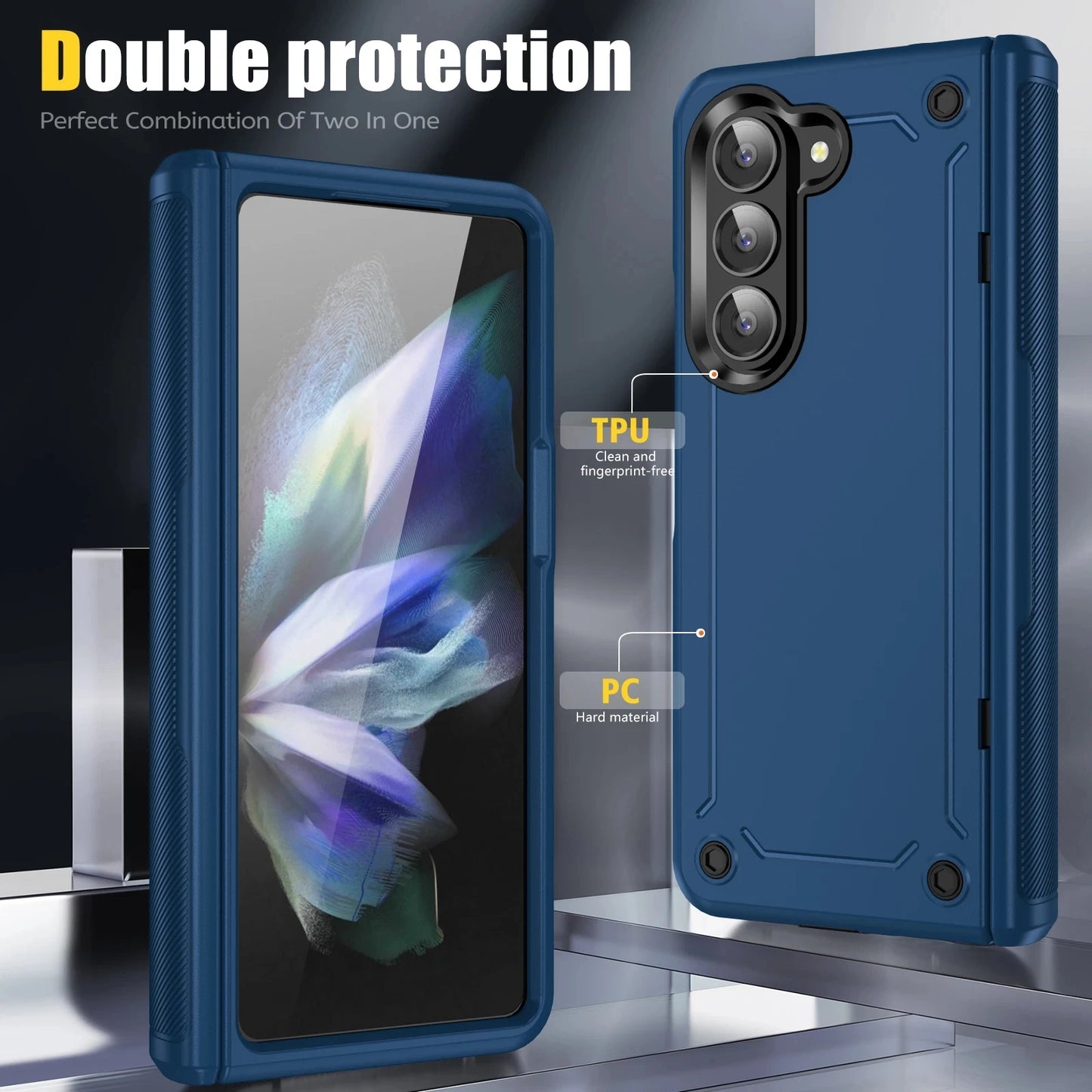 Anti-Falling Phone Bag Armor Case for Samsung Galaxy Z Fold 5 6 fold6 Fold5 Zfold5 5G Hinge Protective Cases