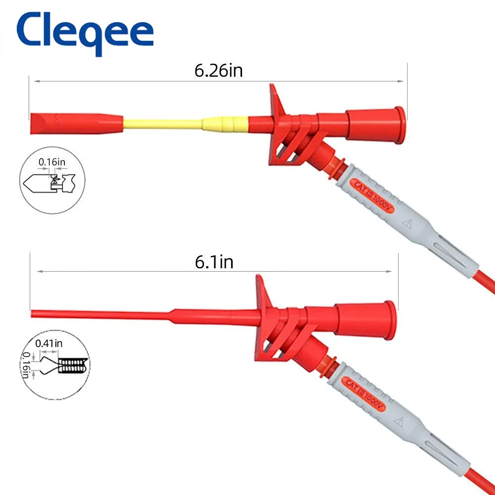 Cleqee P1300 Series Multimeter Test Lead kit 4mm Banana Plug Cable Test Hook Clip Probe Alligator Clip Automotive Tool Kit